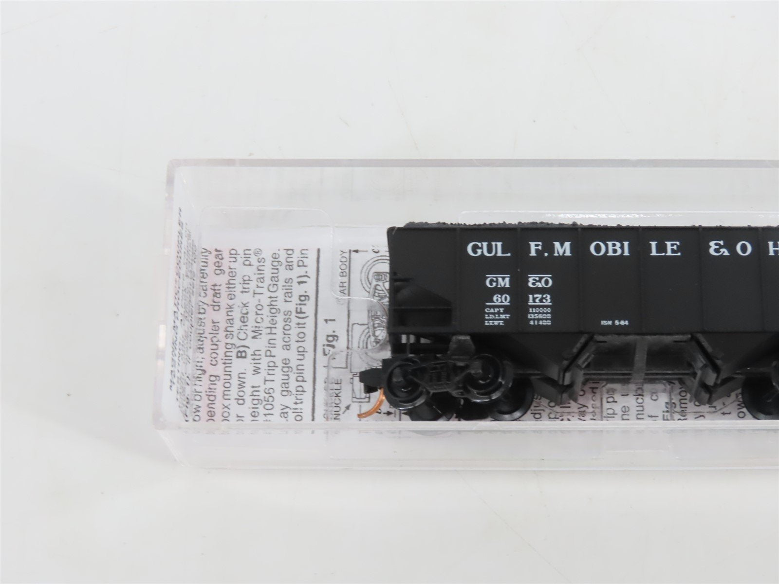 N Micro-Trains MTL 05600290 GM&O Gulf Mobile & Ohio 2-Bay Hopper #60173 w/ Load