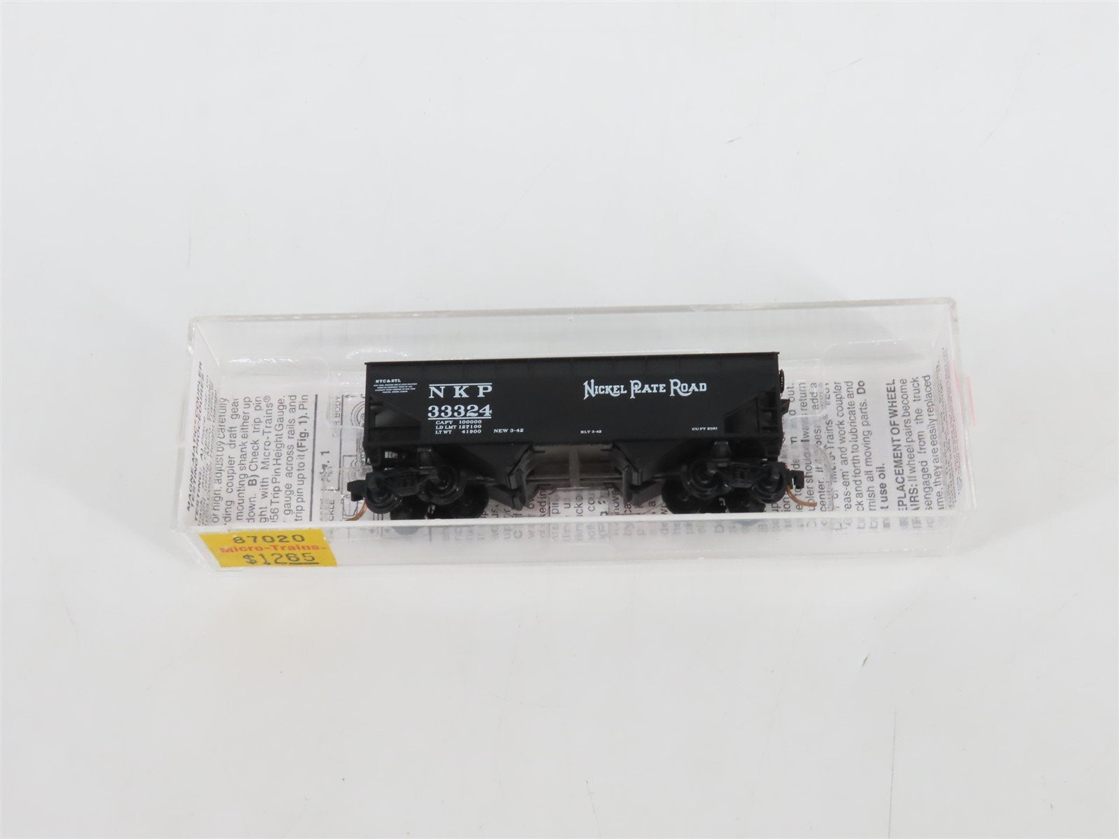 N Scale Micro-Trains MTL 87020 NKP Nickel Plate Road 2-Bay Open Hopper #33324