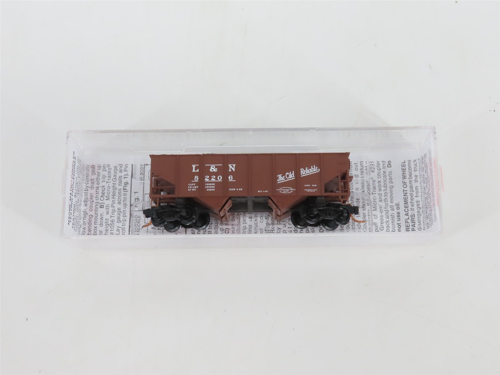 N Scale Micro-Trains MTL 08900010 L&N The Old Reliable 2-Bay Open Hopper #82206