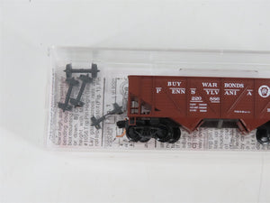 N Scale Micro-Trains MTL 57100 PRR Buy War Bonds 2-Bay Open Hopper #220886