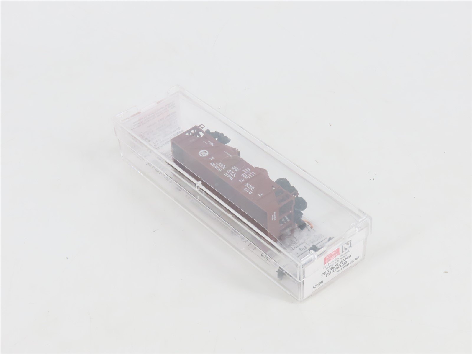 N Scale Micro-Trains MTL 57100 PRR Buy War Bonds 2-Bay Open Hopper #220886