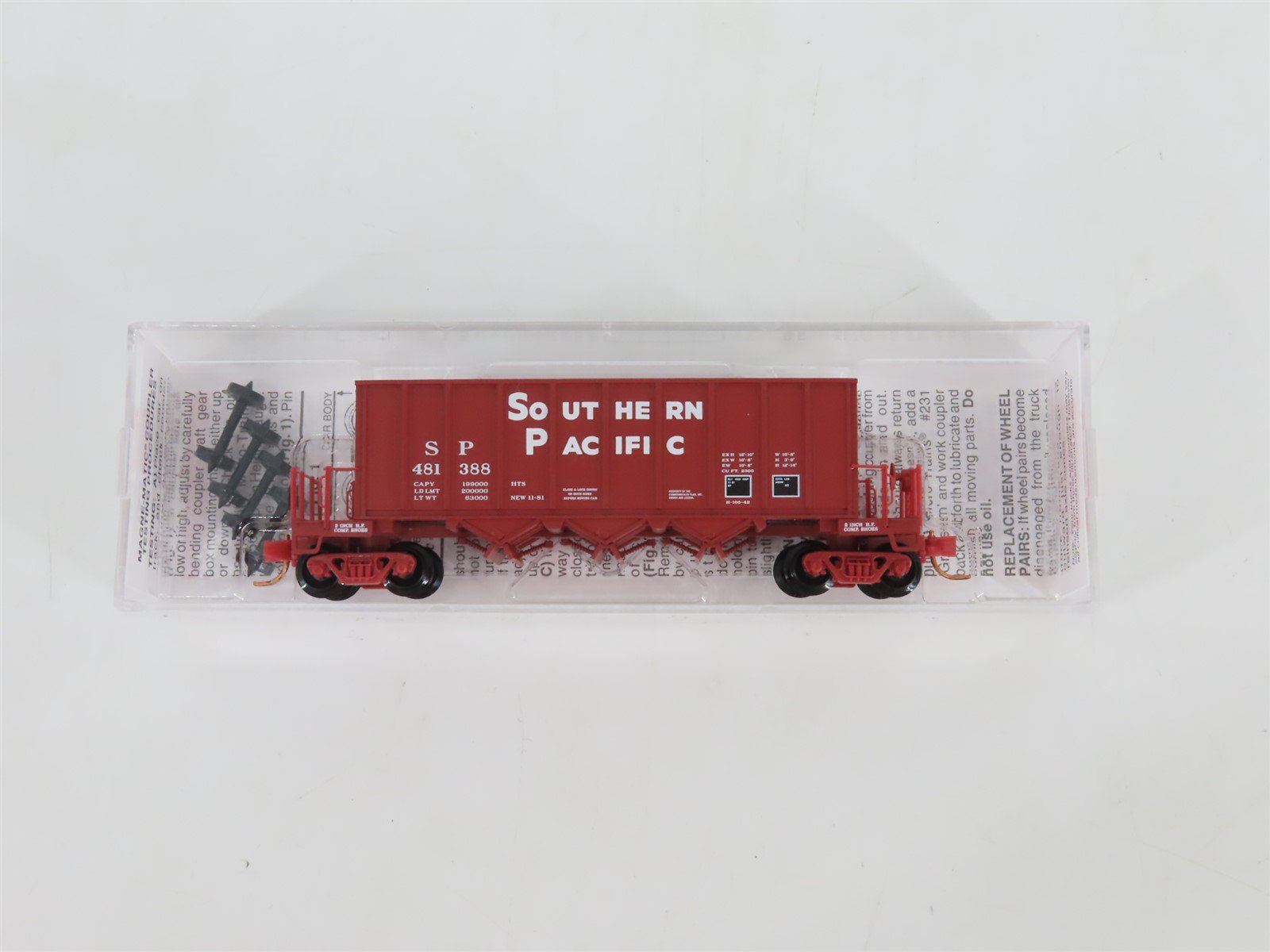 N Scale Micro-Trains MTL 125010 SP Southern Pacific 3-Bay Ortner Hopper #481388