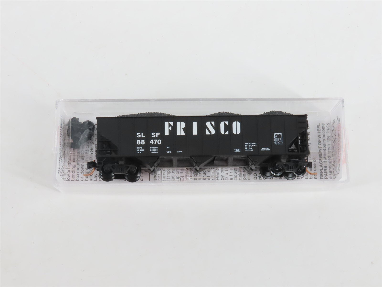 N Scale Micro-Trains MTL 10800170 SL-SF Frisco 3-Bay Hopper #88470 w/ Coal Load
