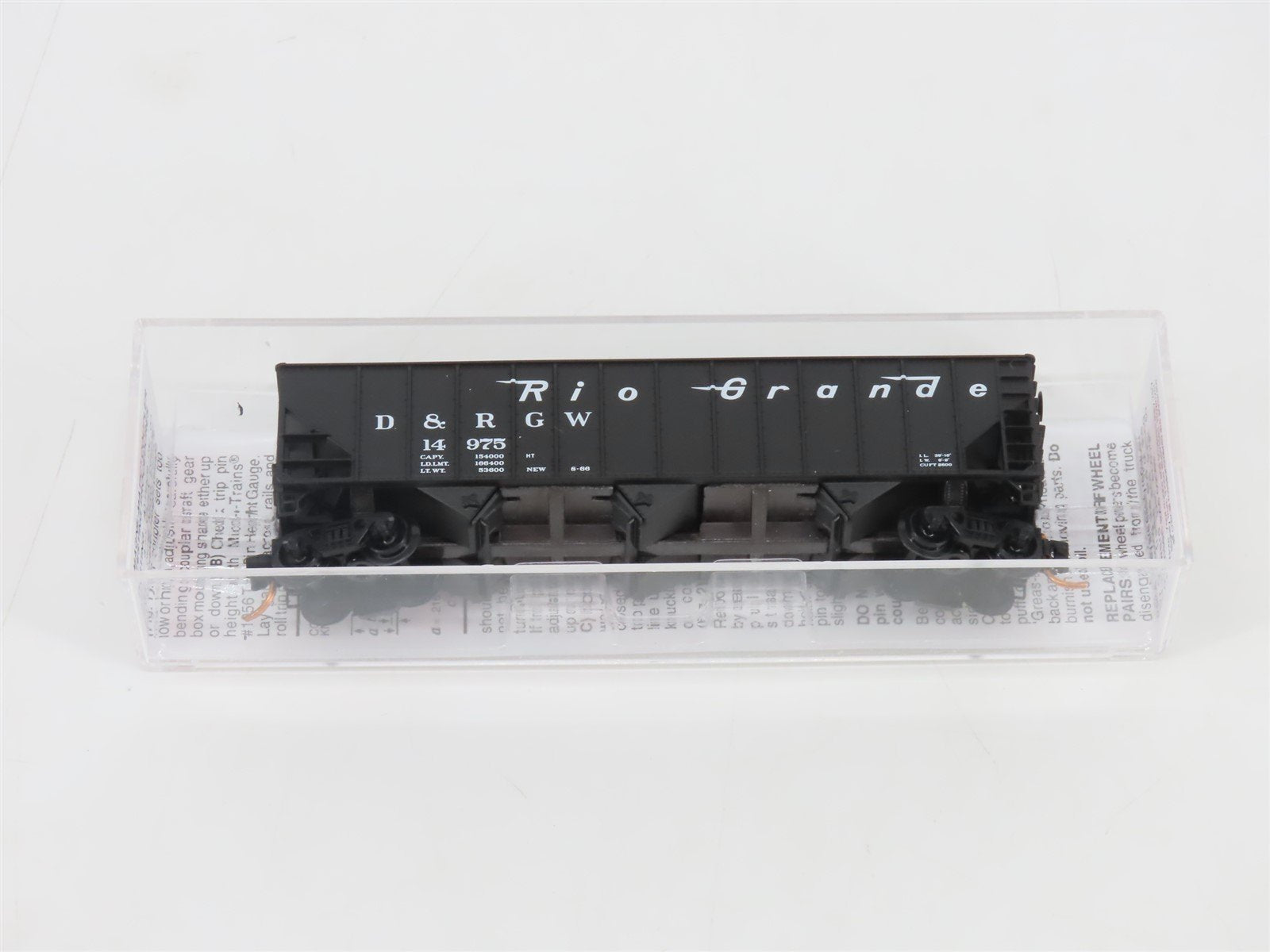 N Scale Micro-Trains MTL 10800060 D&RGW Rio Grande 3-Bay Hopper #14975 w/ Load
