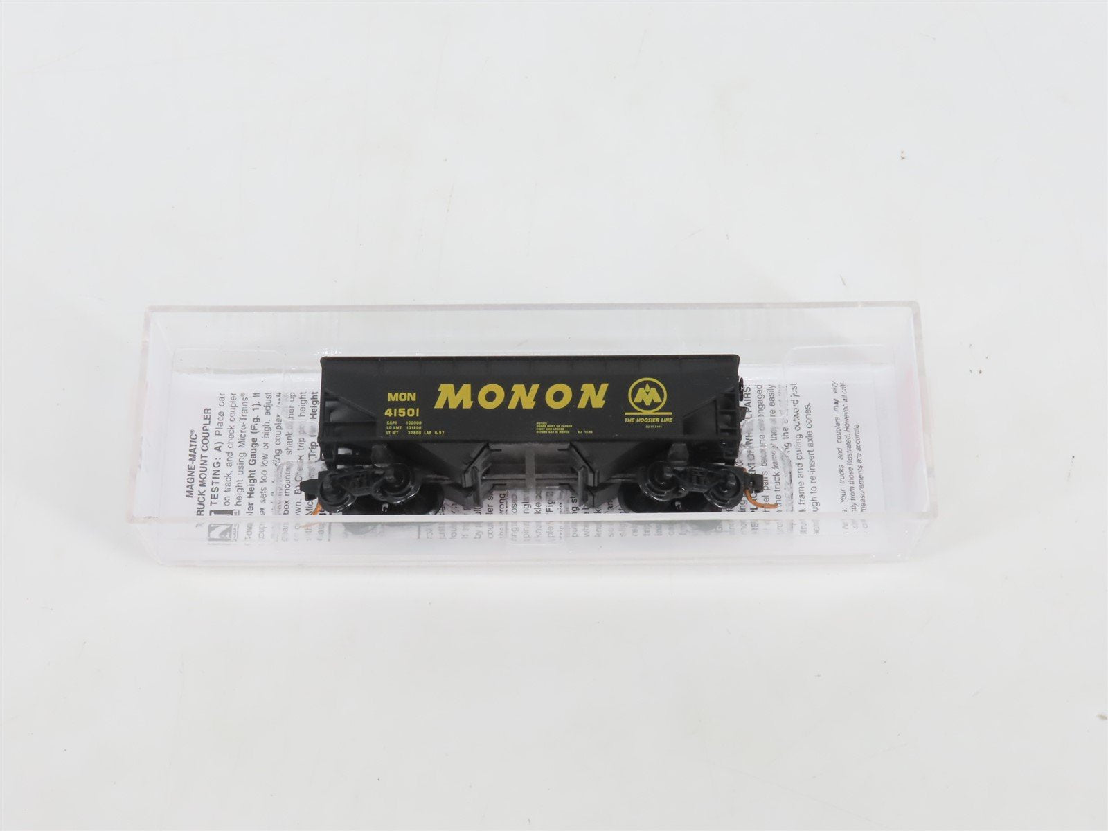 N Micro-Trains MTL 05500370 MON The Hoosier Line 2-Bay Hopper #41501 w/ Load