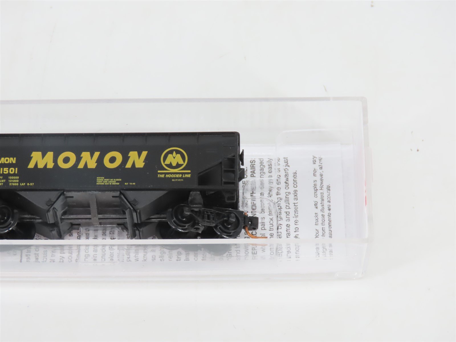 N Micro-Trains MTL 05500370 MON The Hoosier Line 2-Bay Hopper #41501 w/ Load