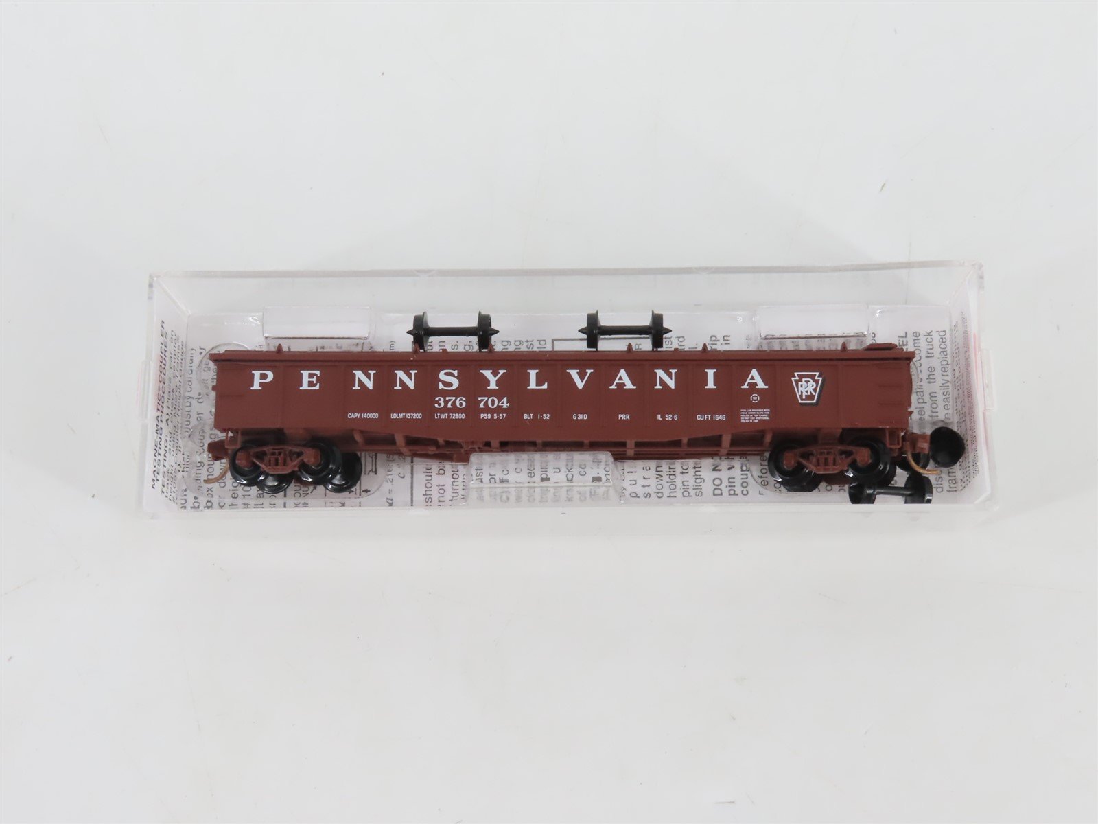 N Scale Micro-Trains MTL 106080 PRR Pennsylvania 50' Low Cover Gondola #376704