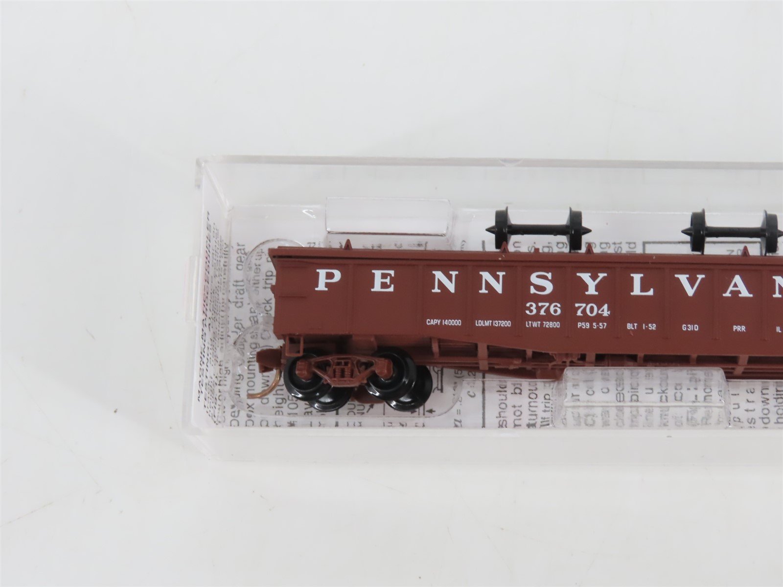 N Scale Micro-Trains MTL 106080 PRR Pennsylvania 50' Low Cover Gondola #376704