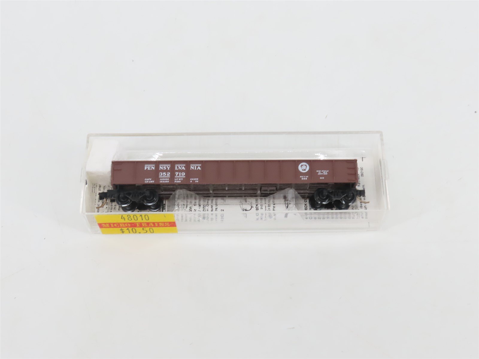 N Scale Micro-Trains MTL 48010 PRR Pennsylvania 50' Gondola w/ Drop Ends #352719
