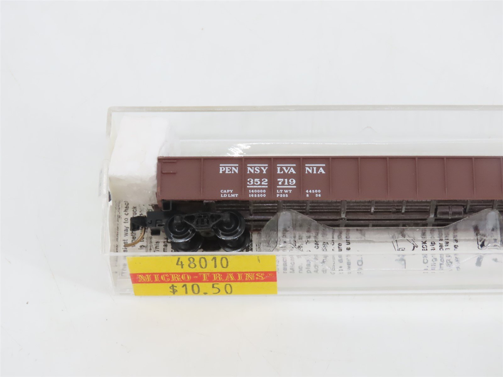 N Scale Micro-Trains MTL 48010 PRR Pennsylvania 50' Gondola w/ Drop Ends #352719