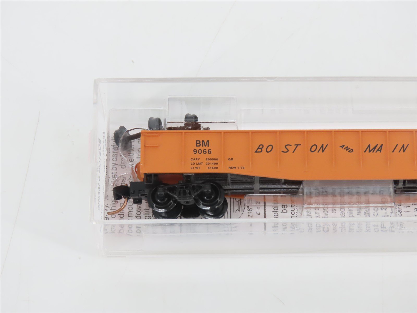 N Micro-Trains MTL 46180 BM Boston & Maine 50' Fishbelly Side Gondola #9066
