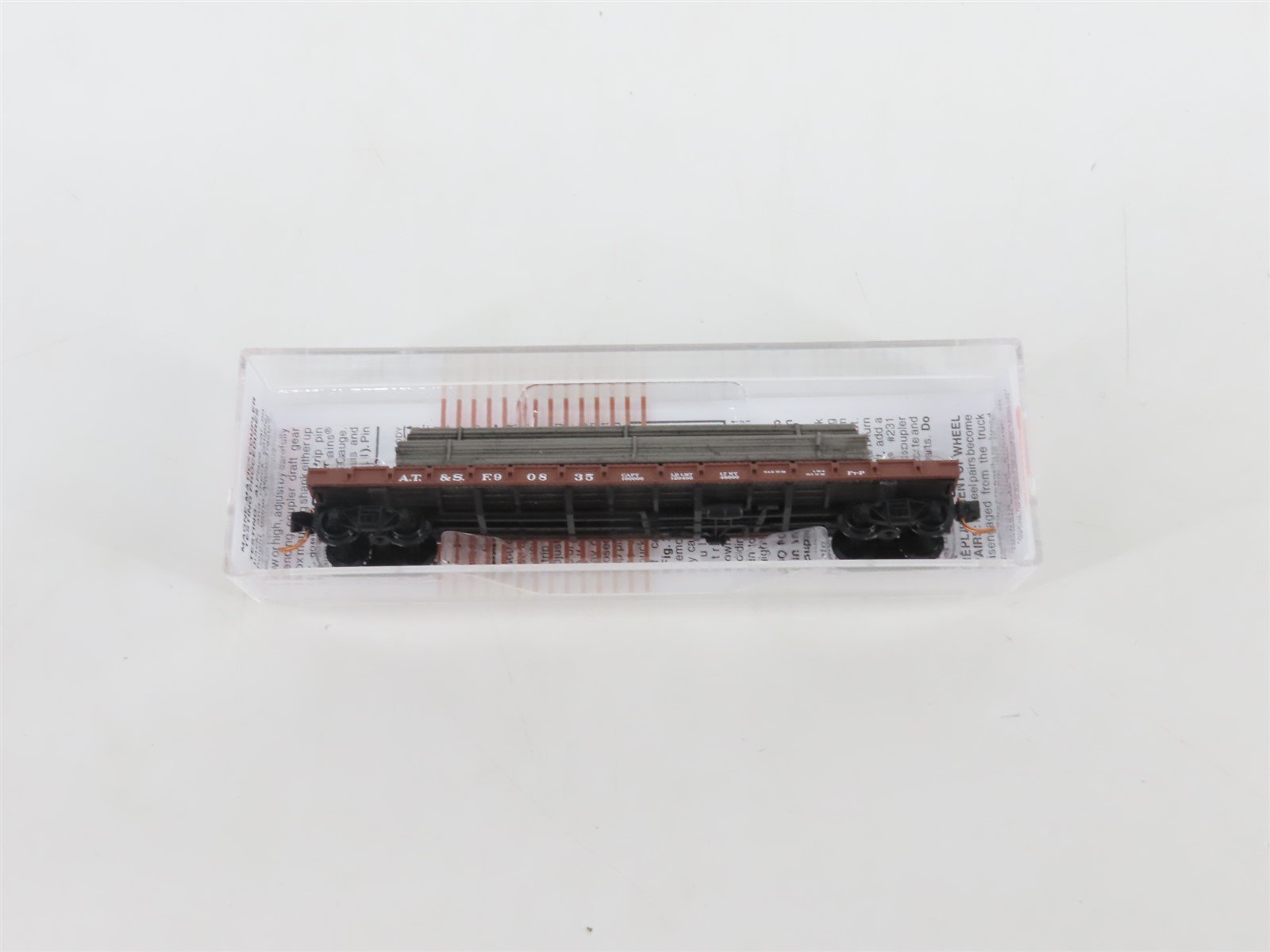 N Micro-Trains MTL 04400062 ATSF Santa Fe 50' Flat Car 90835 w/Steel Plate Load