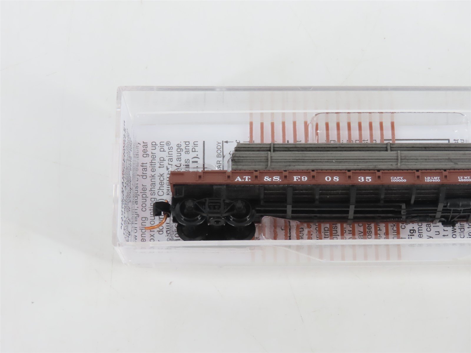 N Micro-Trains MTL 04400062 ATSF Santa Fe 50' Flat Car 90835 w/Steel Plate Load