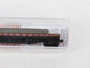 N Micro-Trains MTL 04400062 ATSF Santa Fe 50' Flat Car 90835 w/Steel Plate Load