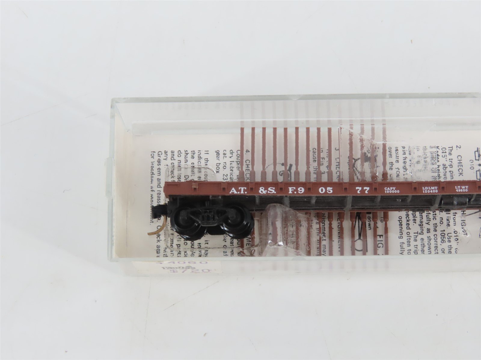 N Scale Kadee Micro-Trains MTL 44060 ATSF Santa Fe 50' Flat Car #90577