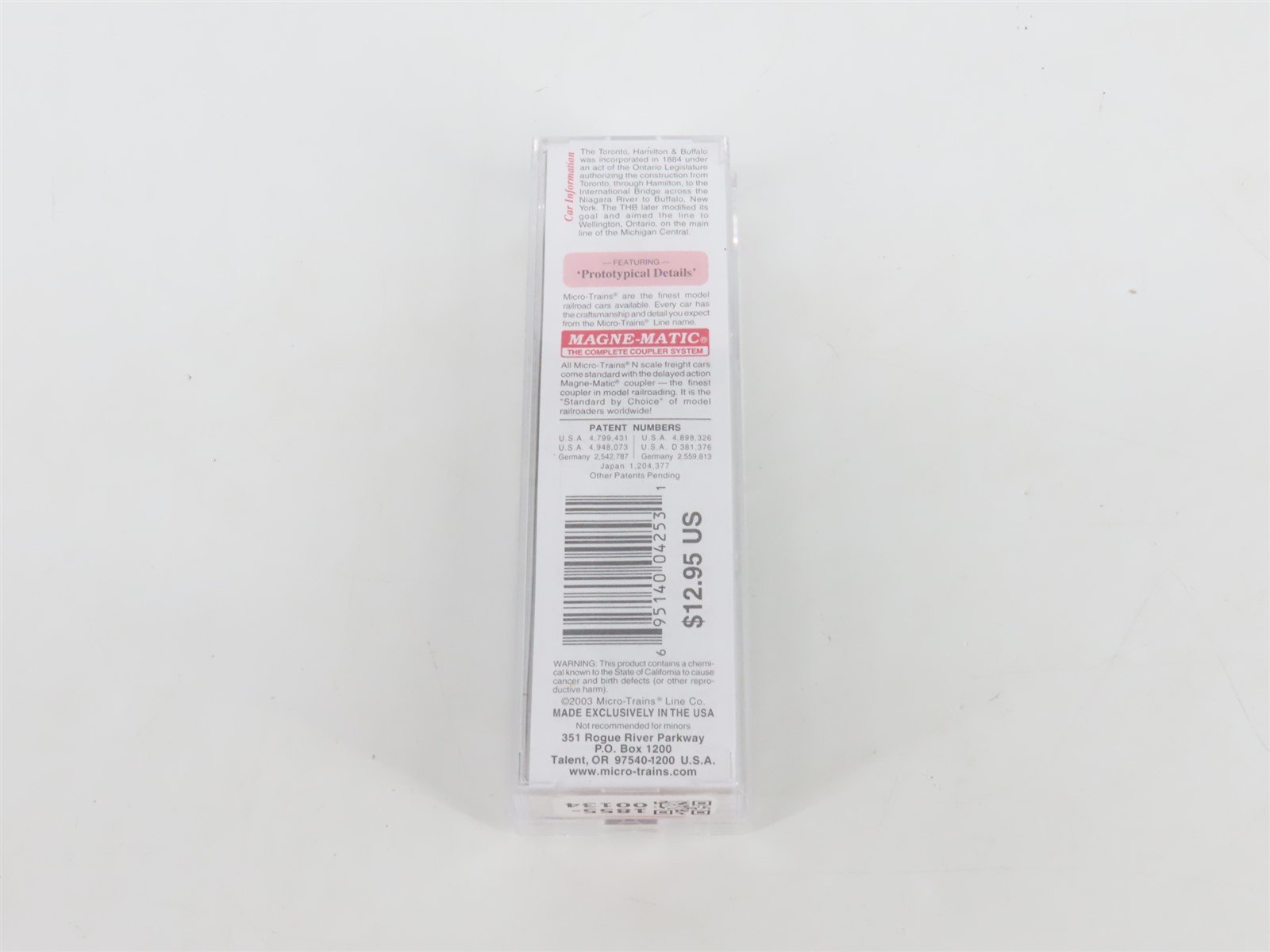 N Scale Micro-Trains MTL 105100 THB Toronto Hamilton & Buffalo 50' Gondola #2346