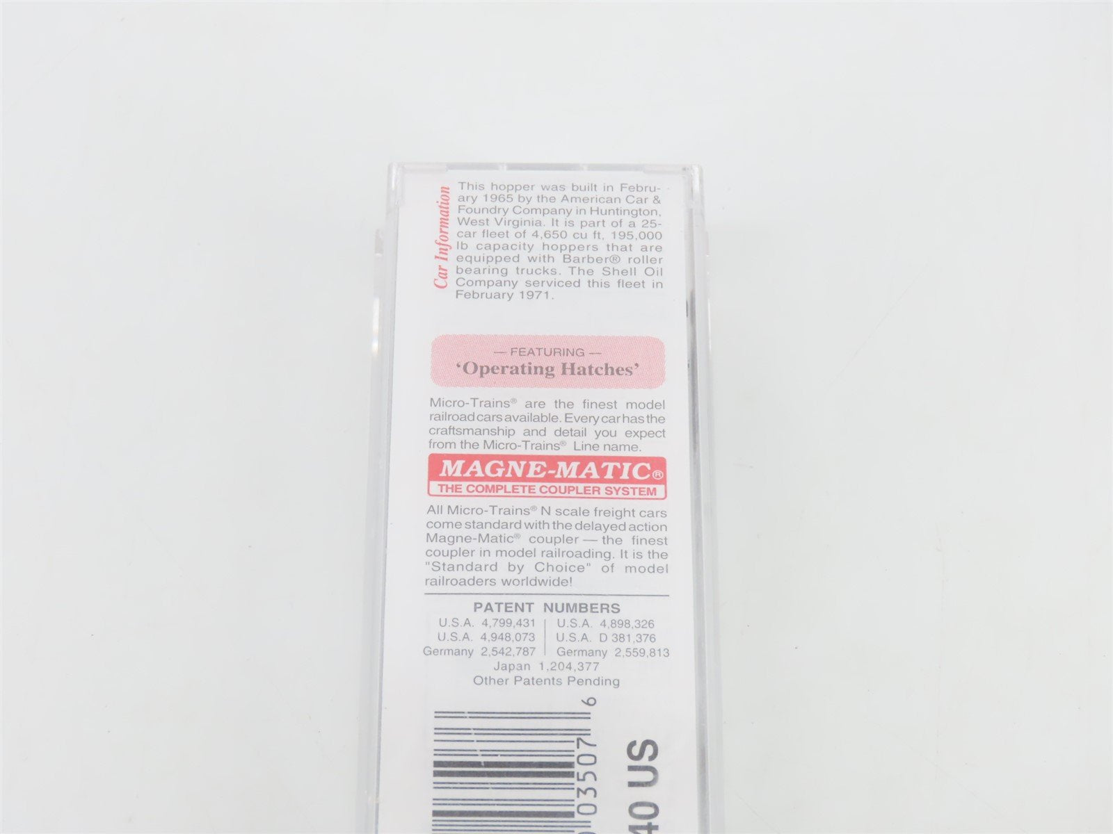 N Scale Micro-Trains MTL 94210 SNFX Shell Oil Co. 3-Bay Centerflow Hopper #4610