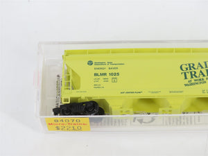 N Scale Micro-Trains MTL 94070 BLMR Grain Train 3-Bay Centerflow Hopper #1025