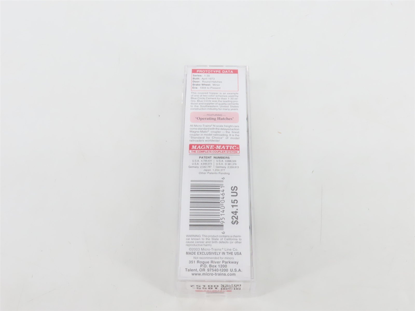 N Micro-Trains MTL 92180 BCAX Blue Circle Cement 2-Bay Centerflow Hopper #7