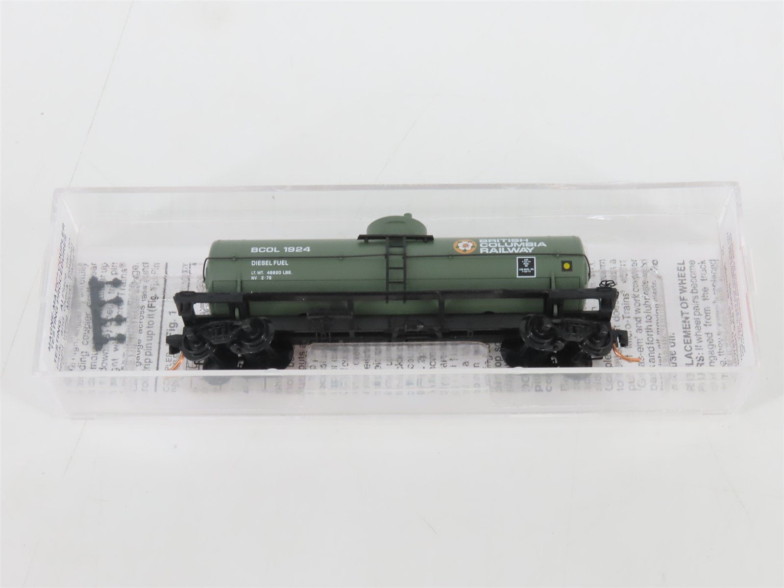 N Scale Micro-Trains MTL 65530 BCOL British Columbia Single Dome Tank Car #1924