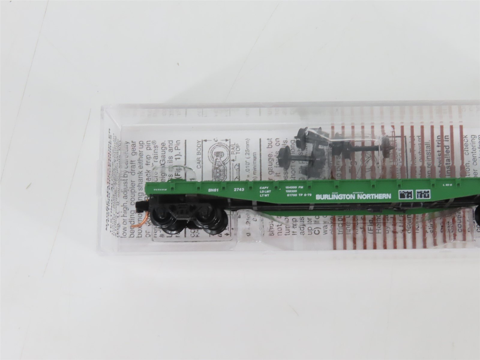 N Scale Micro-Trains MTL 45200 BN Burlington Northern 50' Flat Car #612743