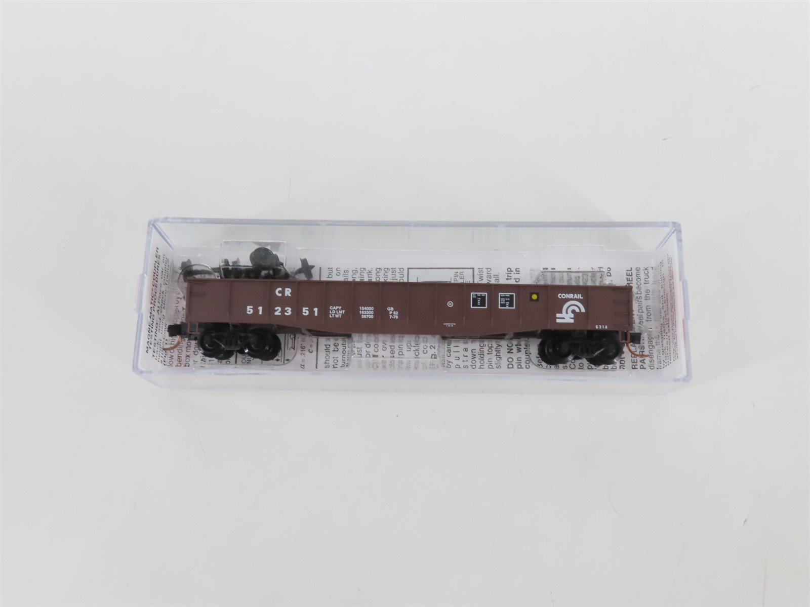 N Scale Micro-Trains MTL 04600320 CR Conrail 50' Gondola #512351 w/ RR Tie Load