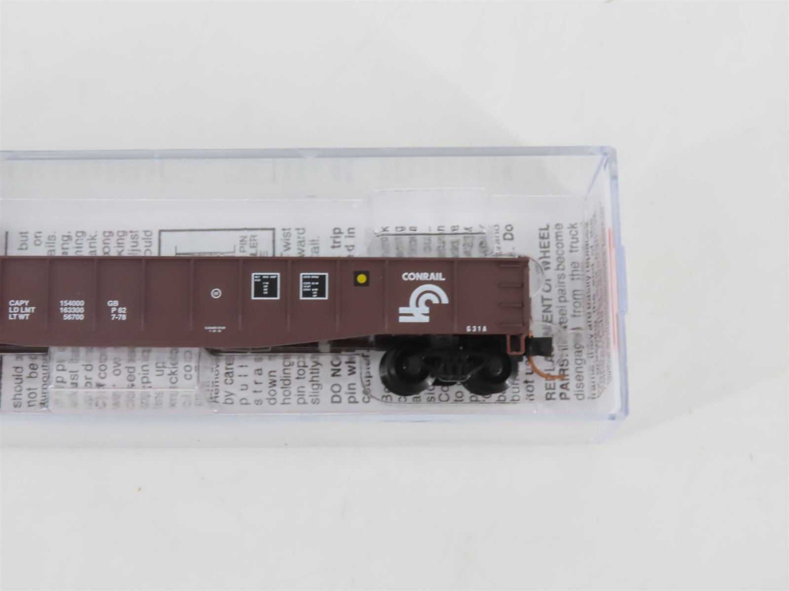 N Scale Micro-Trains MTL 04600320 CR Conrail 50' Gondola #512351 w/ RR Tie Load