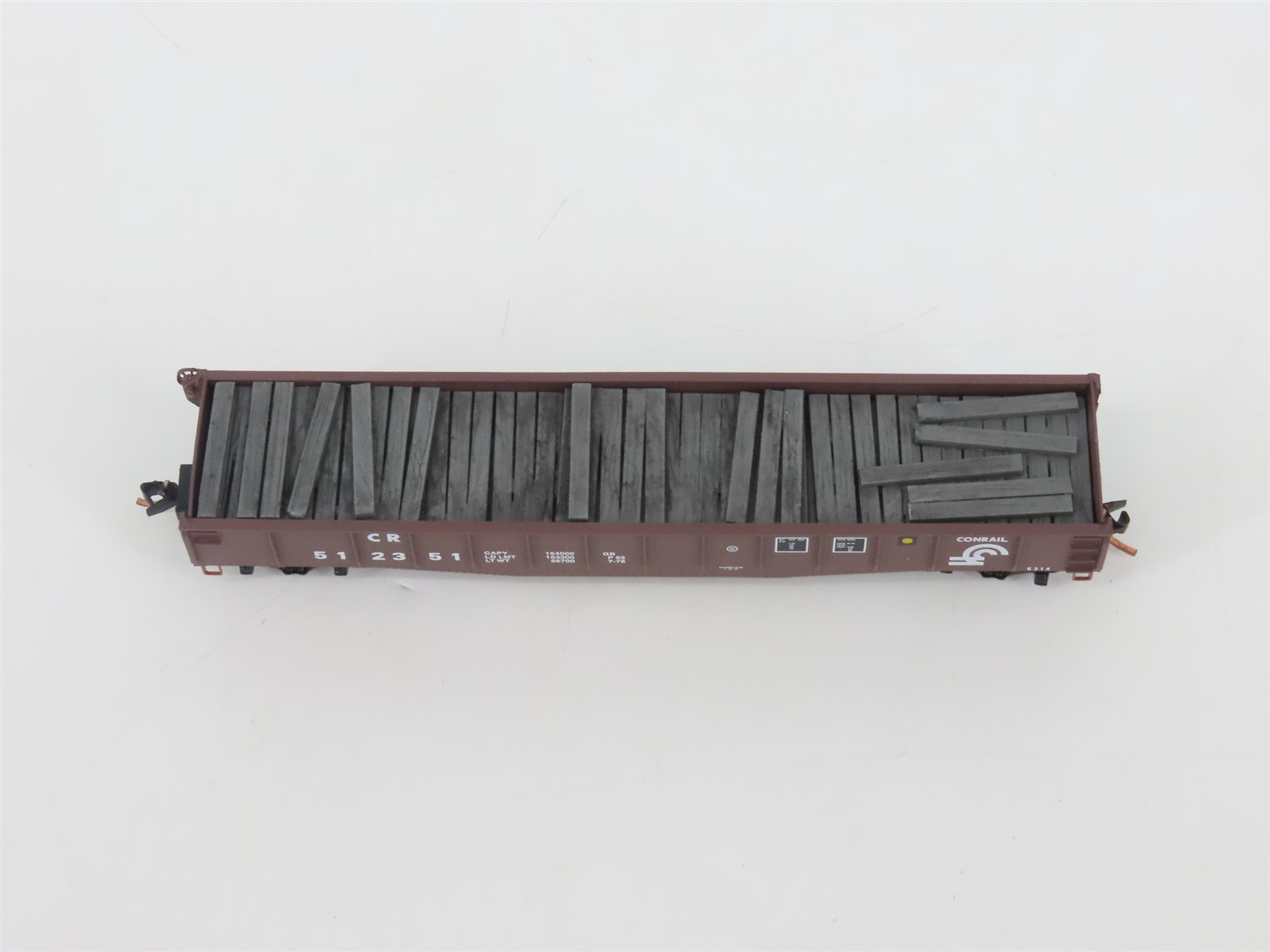 N Scale Micro-Trains MTL 04600320 CR Conrail 50' Gondola #512351 w/ RR Tie Load