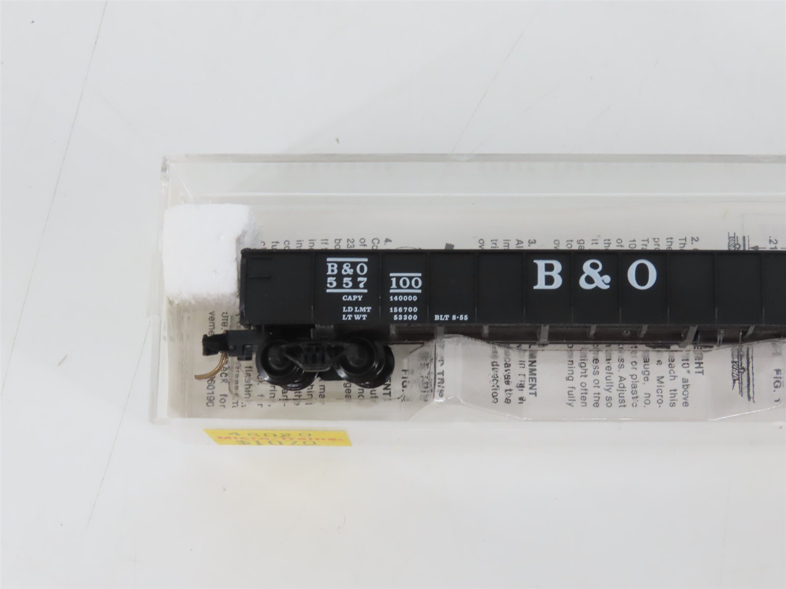 N Micro-Trains MTL 48020 B&O Baltimore & Ohio 50' Straight Side Gondola #557