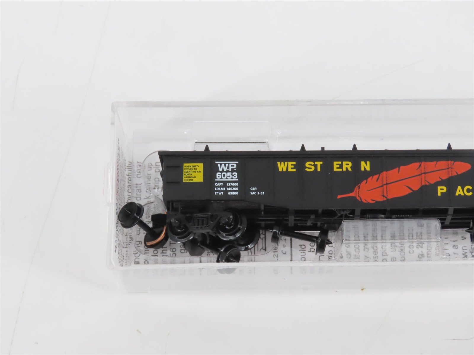 N Scale Micro-Trains MTL 106220 WP Western Pacific Feather 50' Gondola #6053
