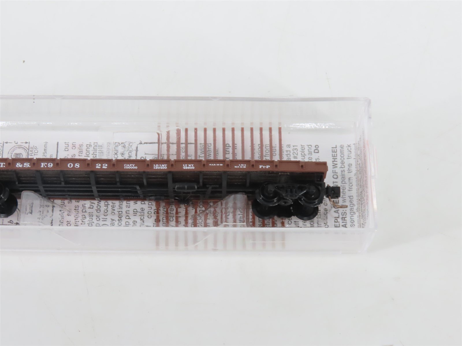 N Scale Micro-Trains MTL 44060 ATSF Santa Fe 50' Straight Side Flat Car #90822