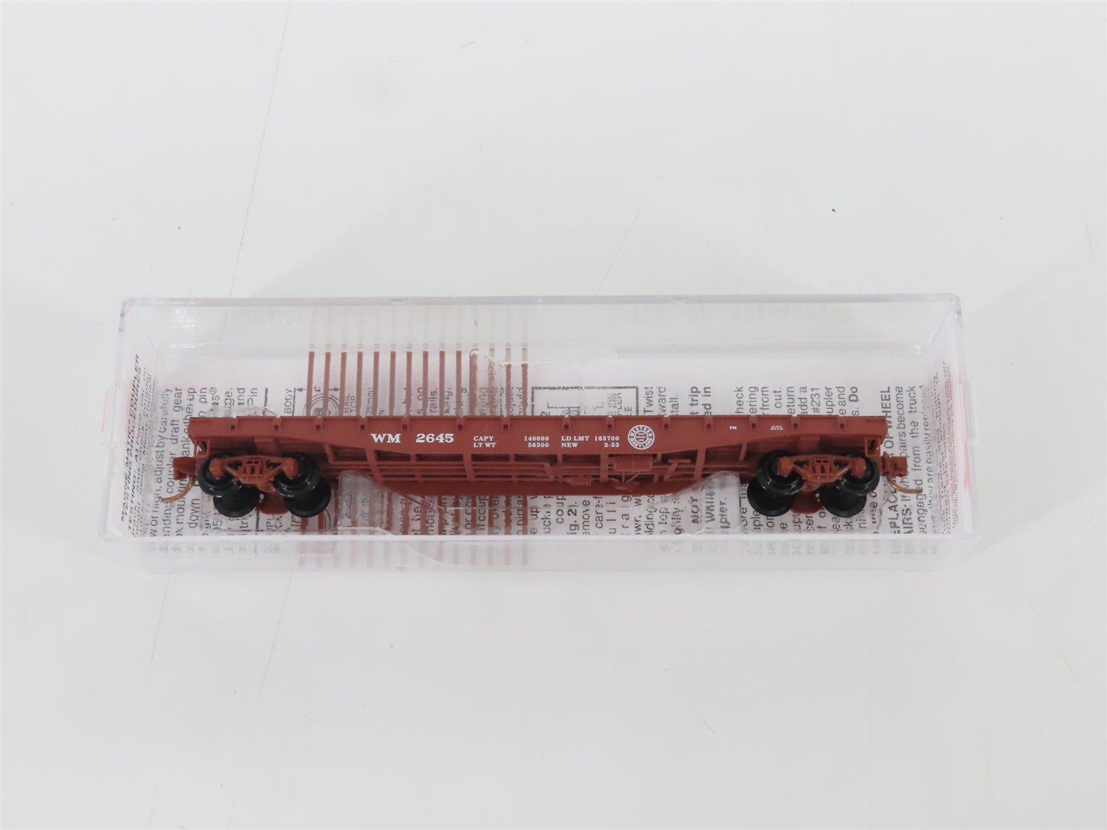 N Micro-Trains MTL 45160 WM Western Maryland 50' Fishbelly Side Flat Car #2645