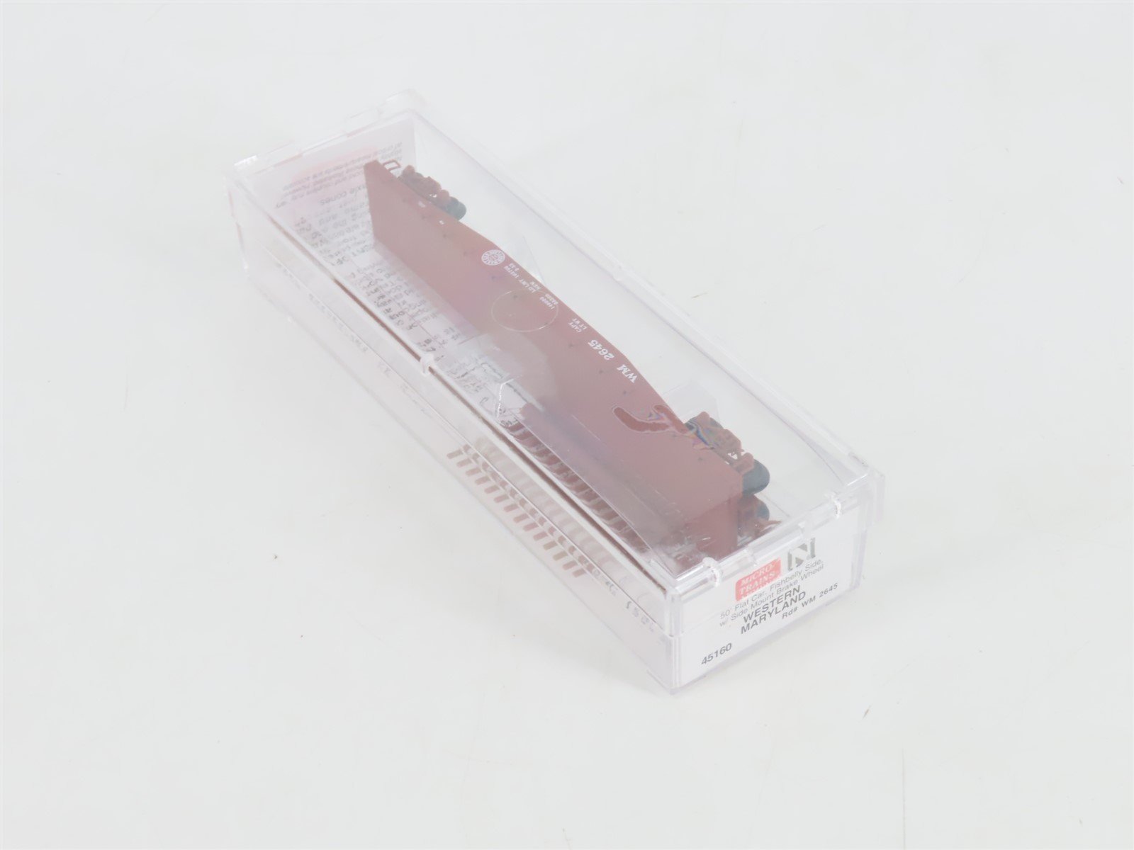 N Micro-Trains MTL 45160 WM Western Maryland 50' Fishbelly Side Flat Car #2645