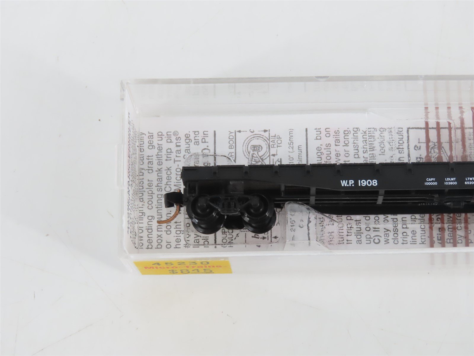 N Micro-Trains MTL 45230 WP Western Pacific 50' Fishbelly Side Flat Car #1908