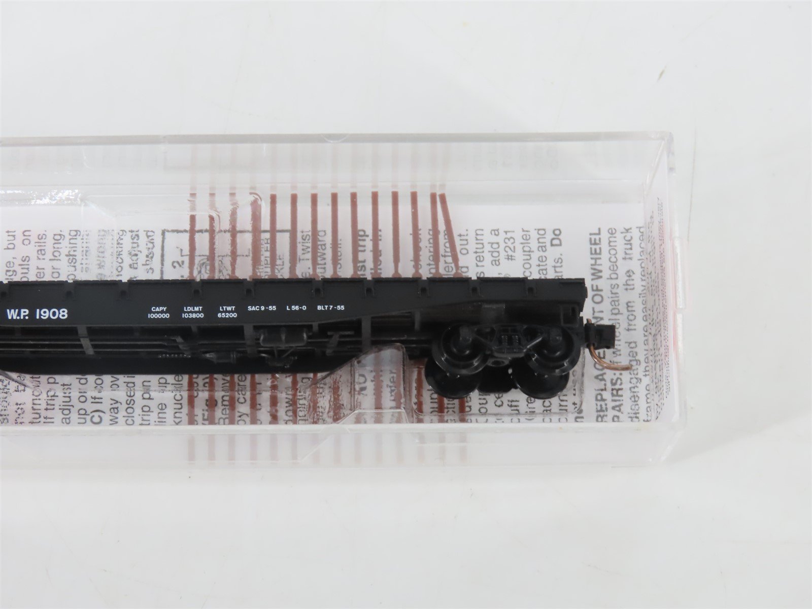 N Micro-Trains MTL 45230 WP Western Pacific 50' Fishbelly Side Flat Car #1908