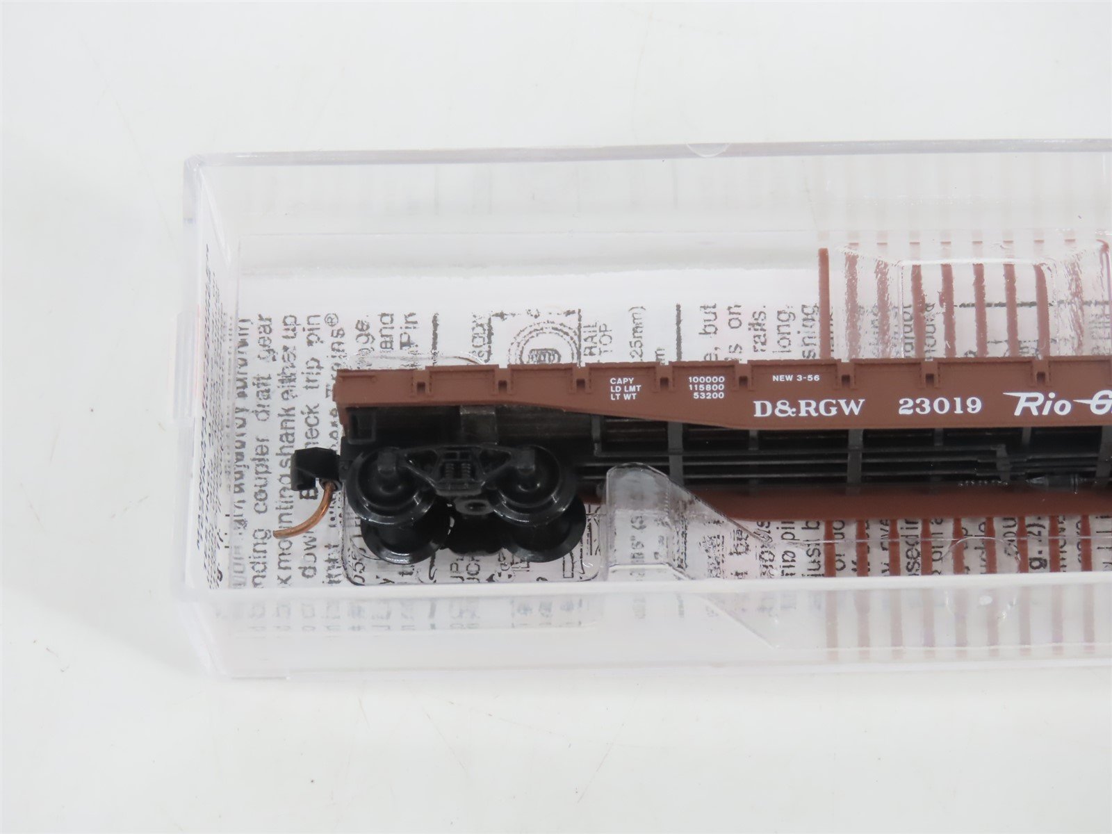 N Micro-Trains MTL 45060 D&RGW Rio Grande 50' Fishbelly Side Flat Car #23019