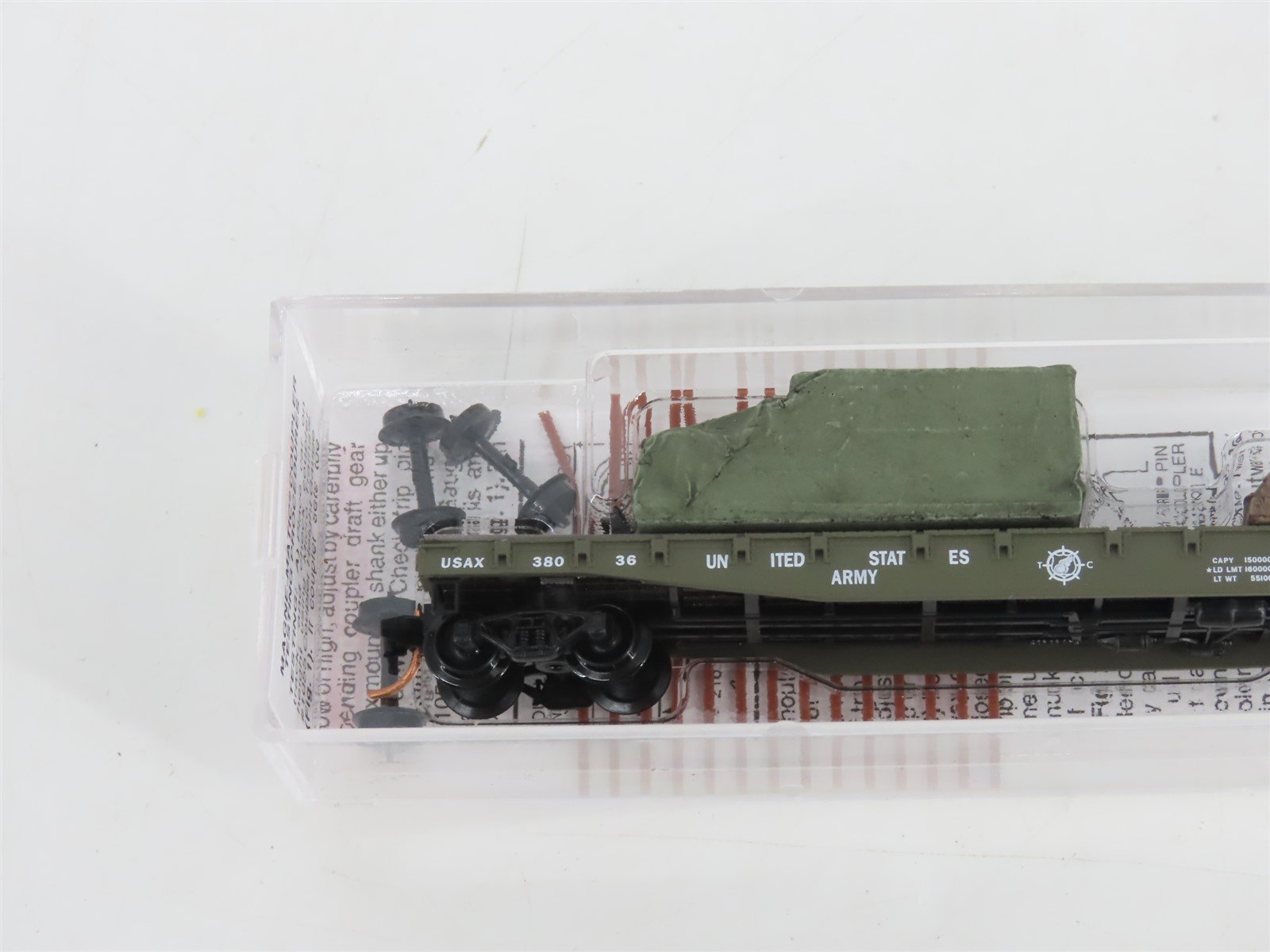 N Micro-Trains MTL 04500183 USAX U.S. Army 50' Flat Car #38036 w/ Track Load