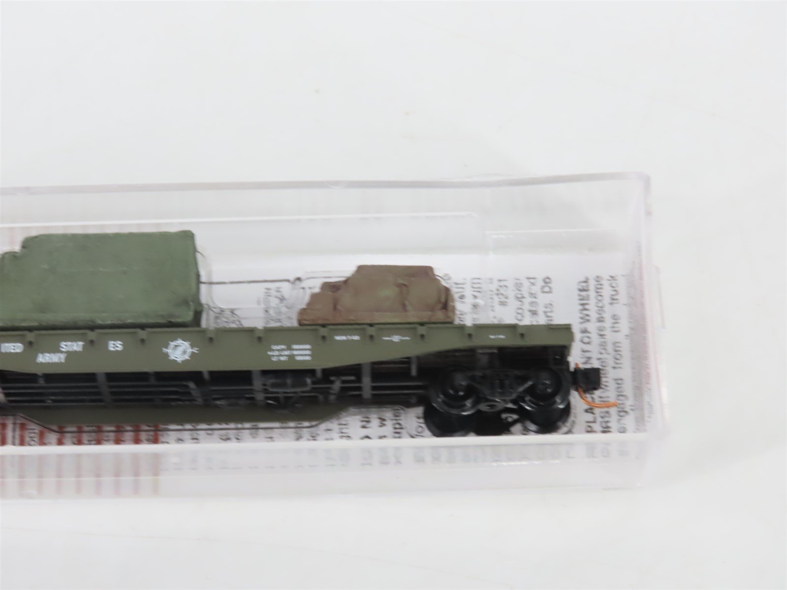 N Micro-Trains MTL 04500183 USAX U.S. Army 50' Flat Car #38036 w/ Track Load