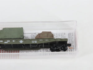 N Micro-Trains MTL 04500183 USAX U.S. Army 50' Flat Car #38036 w/ Track Load