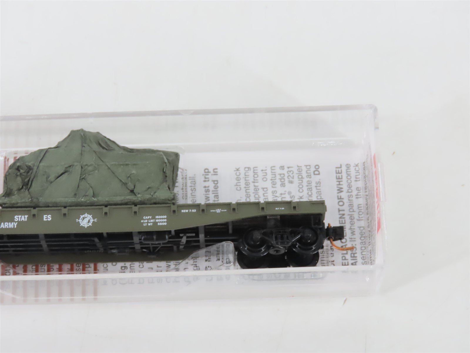 N Micro-Trains MTL 04500181 USAX U.S. Army 50' Flat Car #38080 w/ Tank Load
