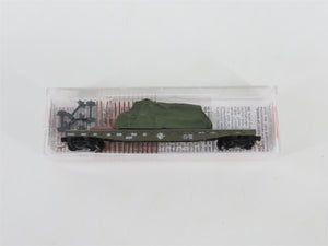 N Micro-Trains MTL 04500182 USAX U.S. Army 50' Flat Car #38068 w/ Cannon Load