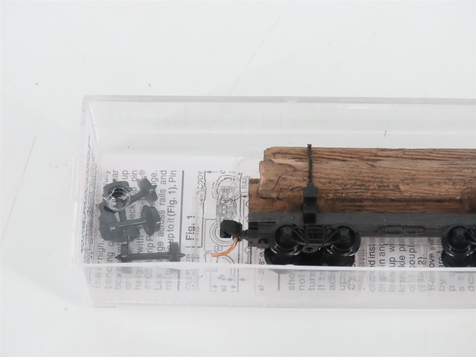N Scale Micro-Trains MTL 113520 Black 30' Skeleton Log Car w/ Log Load #5