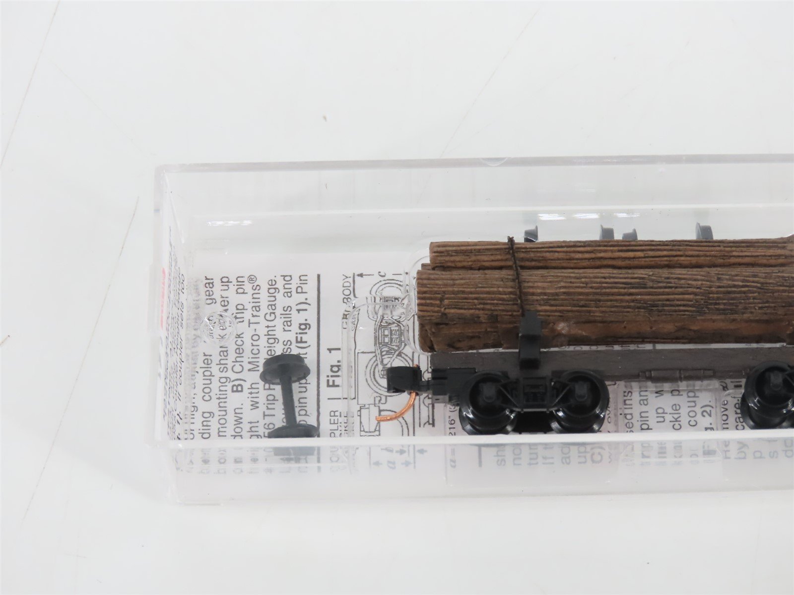 N Scale Micro-Trains MTL 113510 Black 30' Skeleton Log Car w/ Log Load #4