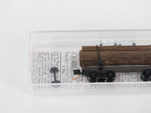 N Scale Micro-Trains MTL 113510 Black 30' Skeleton Log Car w/ Log Load #4