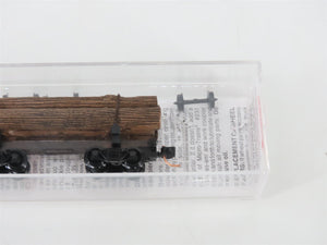 N Scale Micro-Trains MTL 113510 Black 30' Skeleton Log Car w/ Log Load #4