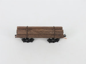 N Scale Micro-Trains MTL 113510 Black 30' Skeleton Log Car w/ Log Load #4