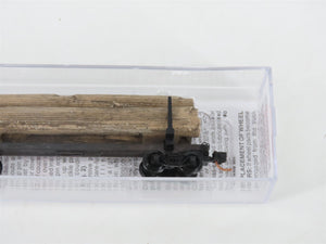 N Scale Micro-Trains MTL 11400060 40' Modern Log Car w/ Uprights & Log Load