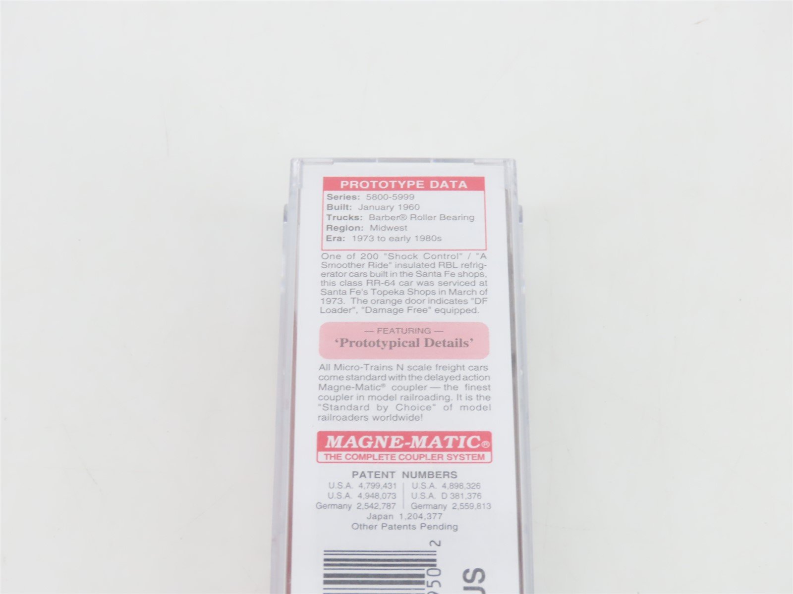 N Scale Micro-Trains MTL 03800450 SFRB Santa Fe 50' Plug Door Box Car #5932