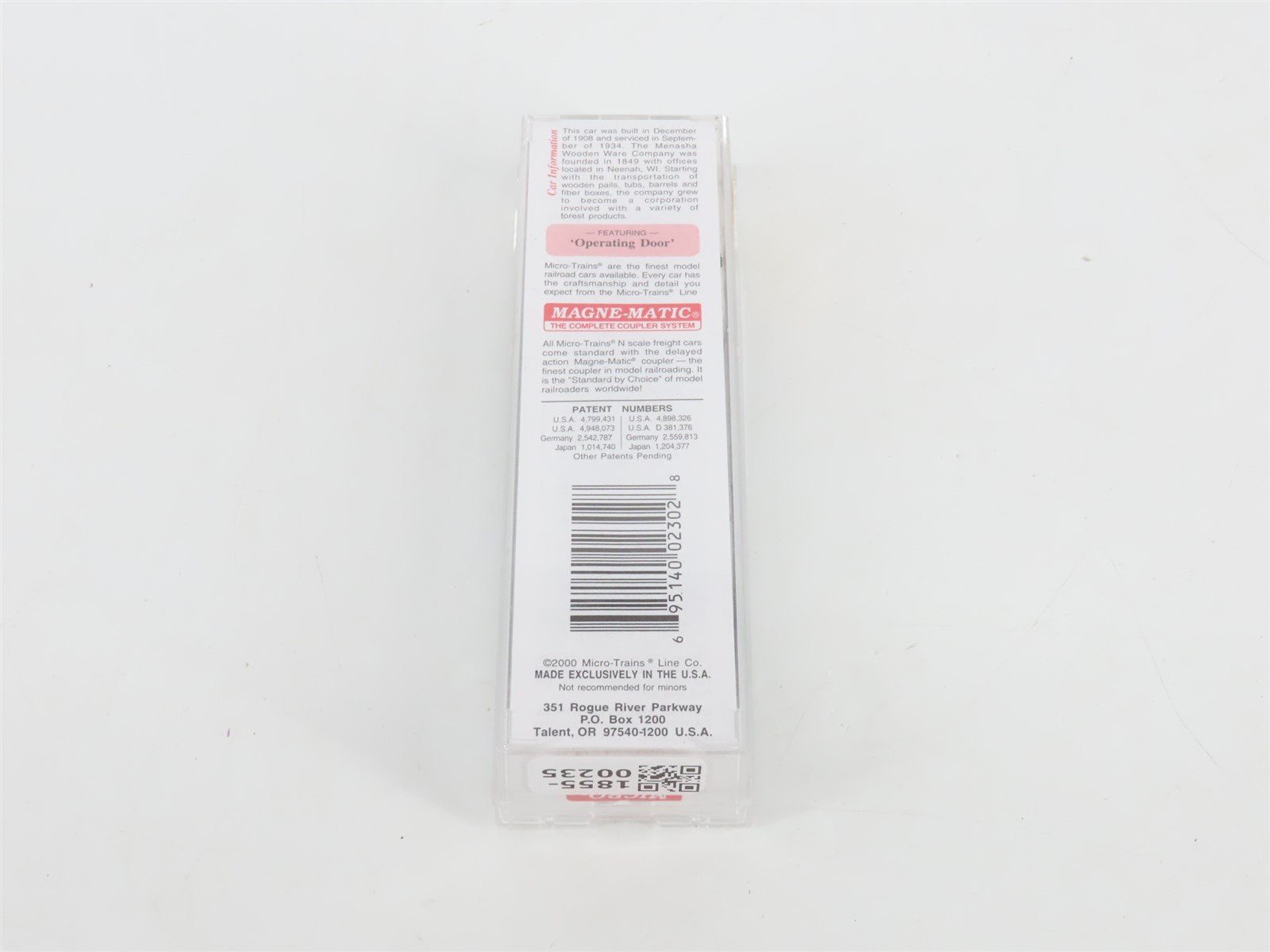 N Scale Micro-Trains MTL 39200 Menasha Wooden Ware Co. 40' Box Car #245