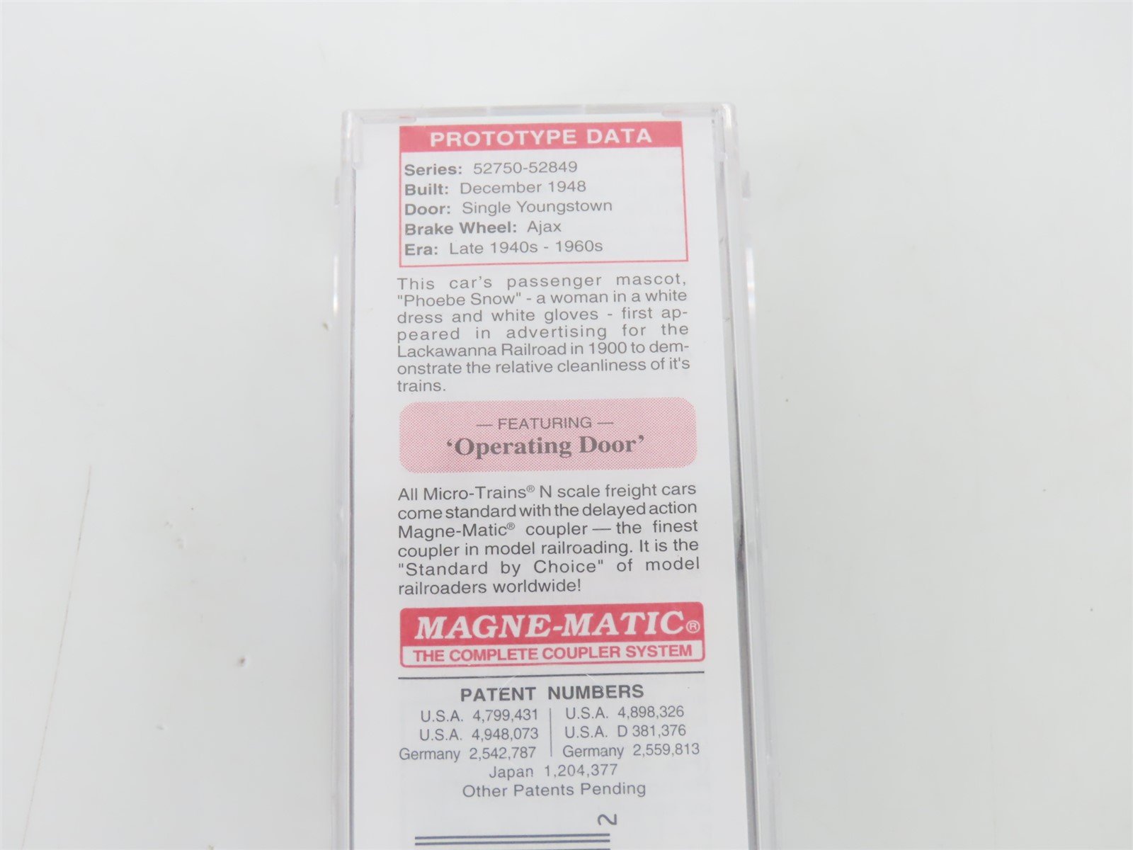 N Scale Micro-Trains MTL 20667 DL&W Phoebe Snow 40' Box Car #52831
